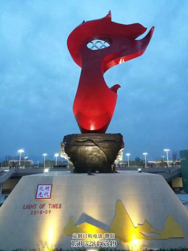 火炬雕塑服务商，创意雕塑，不锈钢火炬雕塑订做